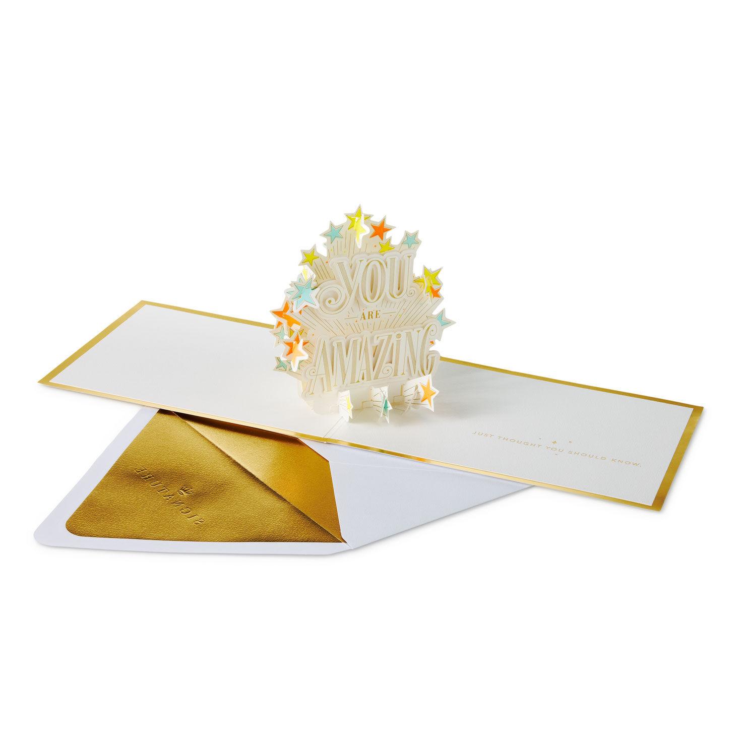 Colorful Stars Pop-up Encouragement Card Open card with envelope image number 2