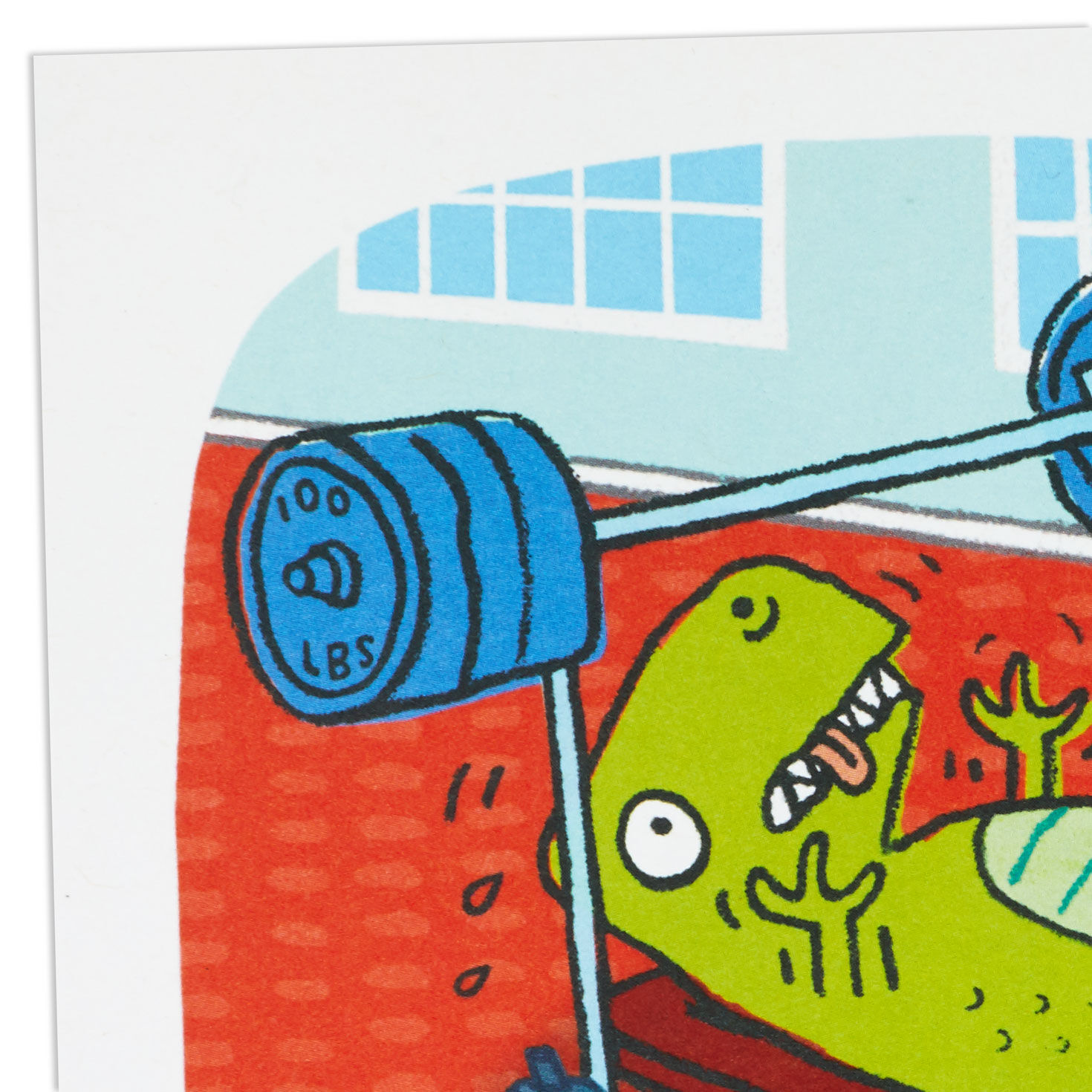 Dinosaur at Gym Funny Birthday Card Card Front Detail image number 4