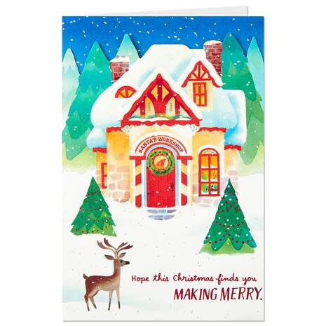 Santa's Workshop Pop Up Christmas Card, , large