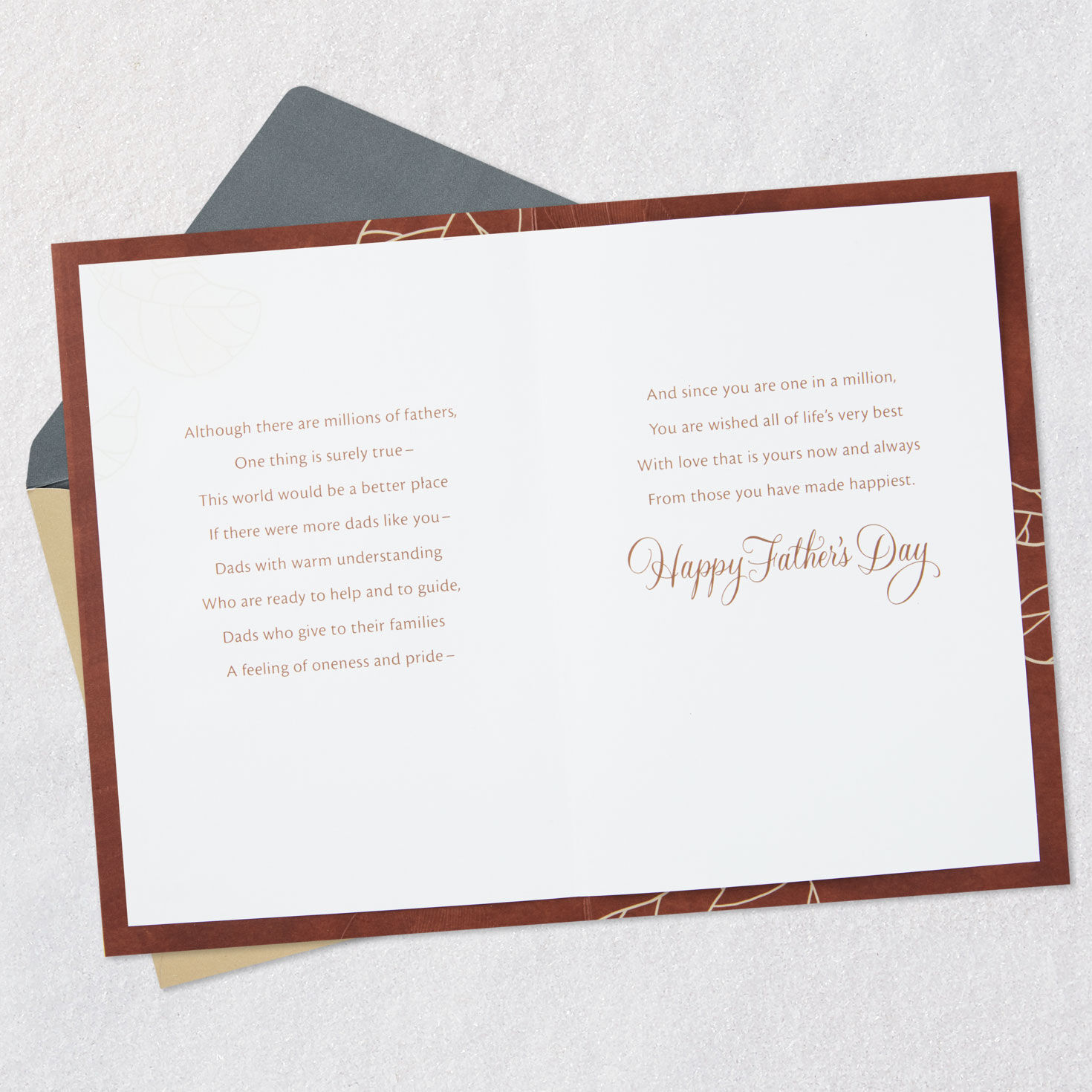 Leaves on Brown Dad Father's Day Card Open card with envelope image number 4