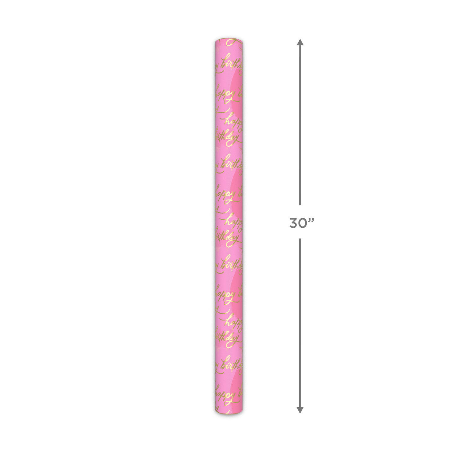 Pink and Gold Birthday Wrapping Paper for Her Measurement image number 5