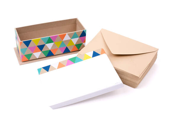 Triangle Trim Blank Flat Note Cards in Caddy, Box of 50, , large image number 3