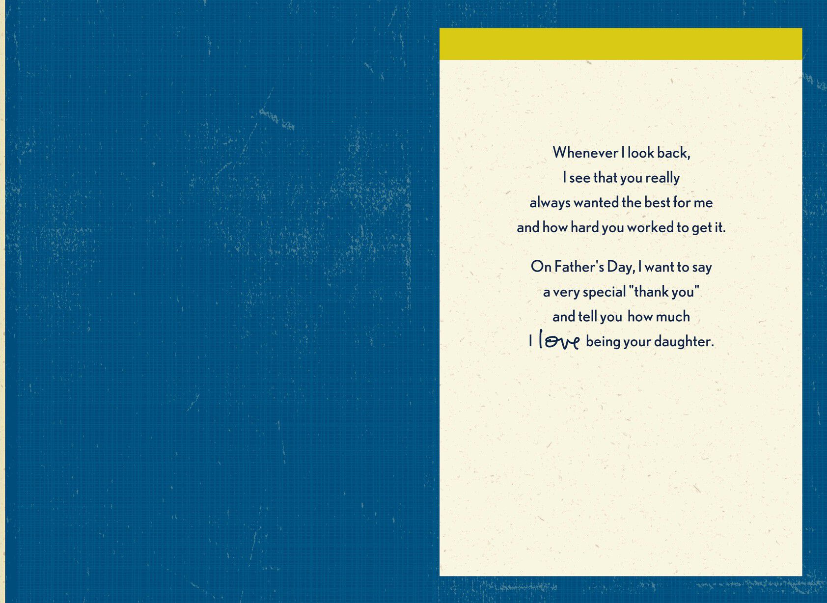 Block Lettering Father's Day Card From Daughter