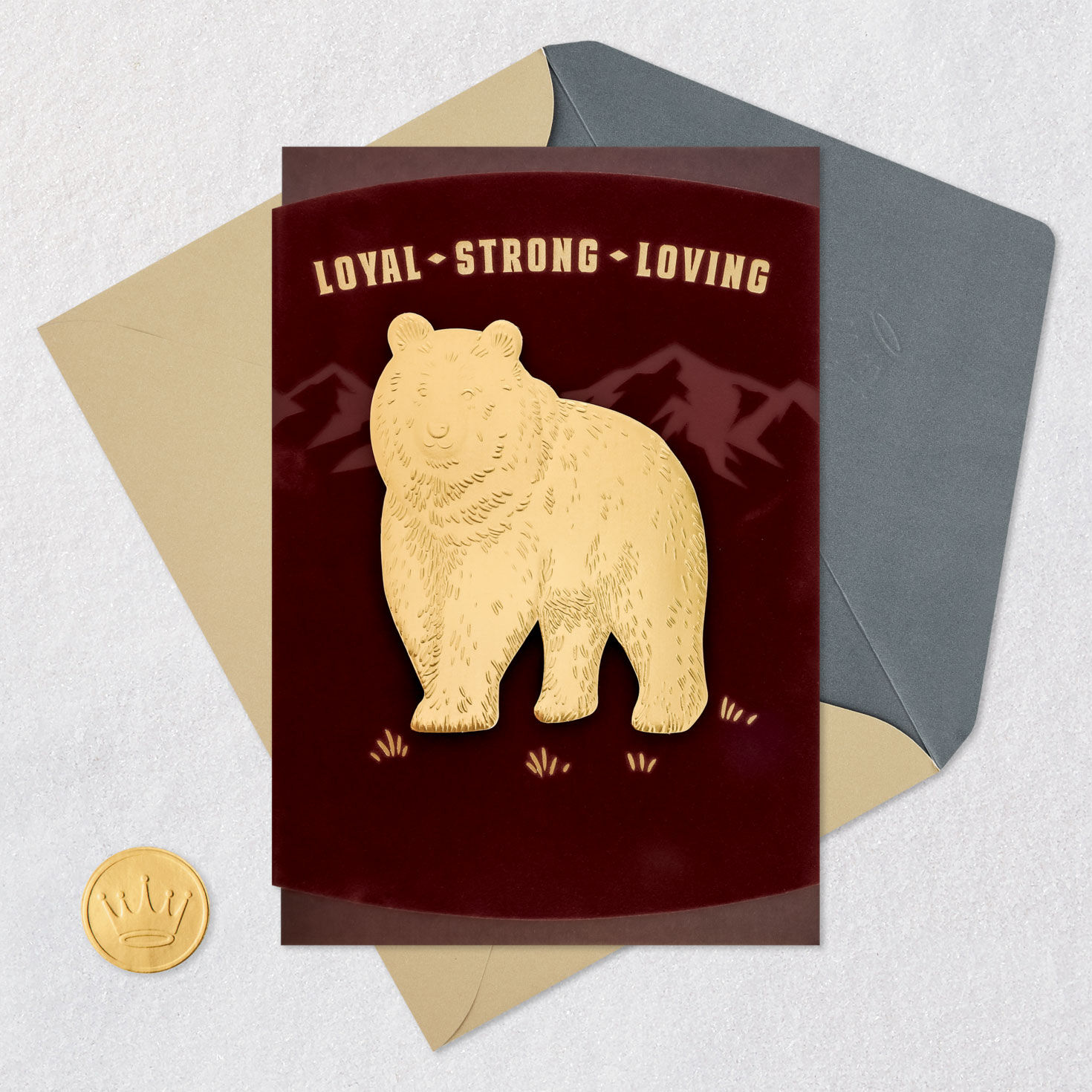 Papa Bear Father's Day Card Card Front with Envelope and Gold Seal image number 5