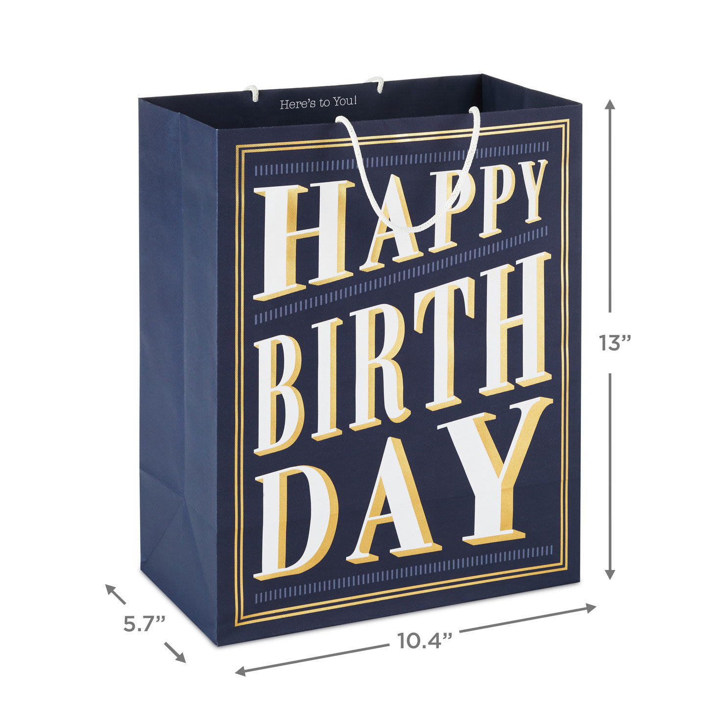Art Deco Lettering Large Birthday Gift Bag measurement image number 3