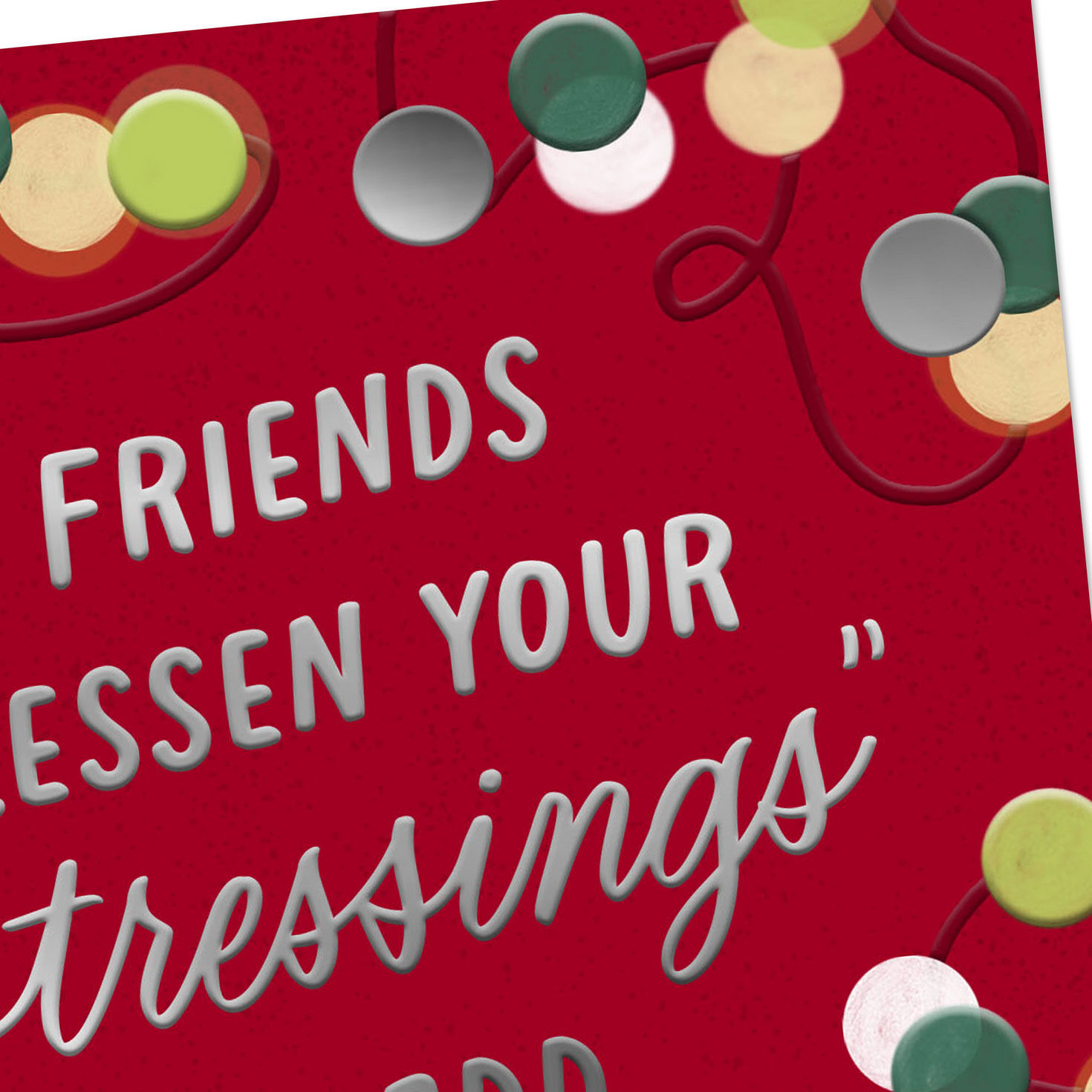 String Lights Gratitude Christmas Card for Friend Card Front Detail image number 4
