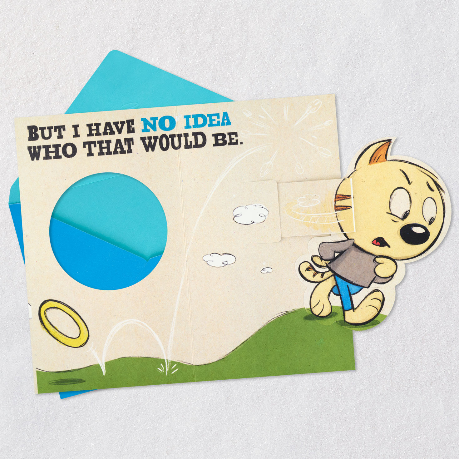 Cat With Halo Funny Pop-Up Father's Day Card for Dad Open Card with Envelope image number 2