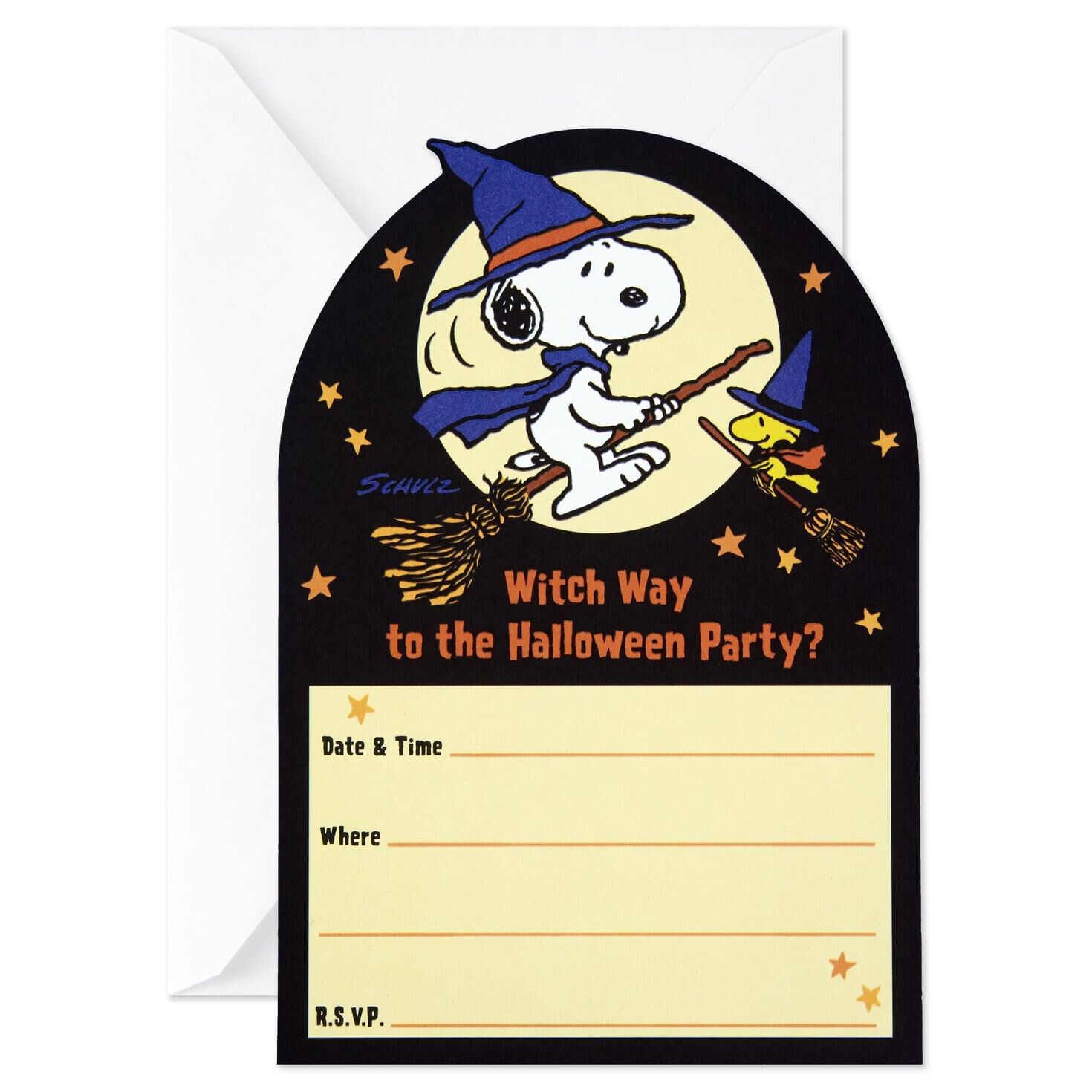 peanuts witch way halloween party invitations pack of 10 halloween party invitations