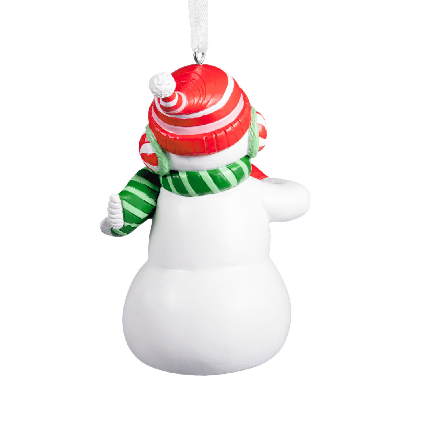 Snowman With Candy Cane Christmas Ornament Back image number 6