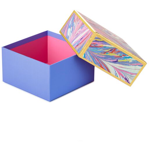 Periwinkle Marbled Medium Square Gift Box, 7", 