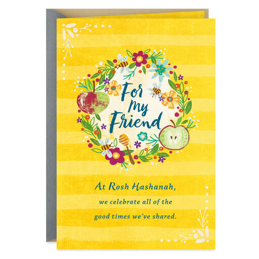 Fall Wreath Rosh Hashanah Card for Friend, 