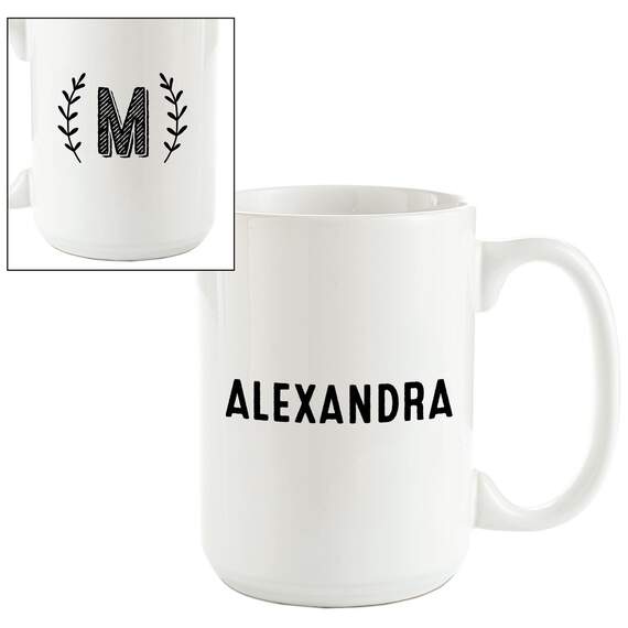 Single Monogram Branches Personalized Mug, , large image number 1