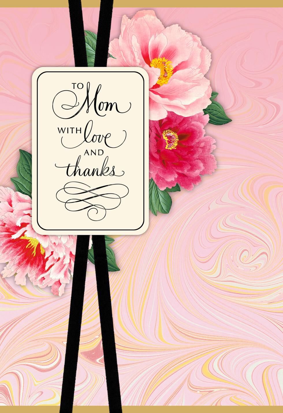 Floral and Marbled Mother's Day Card