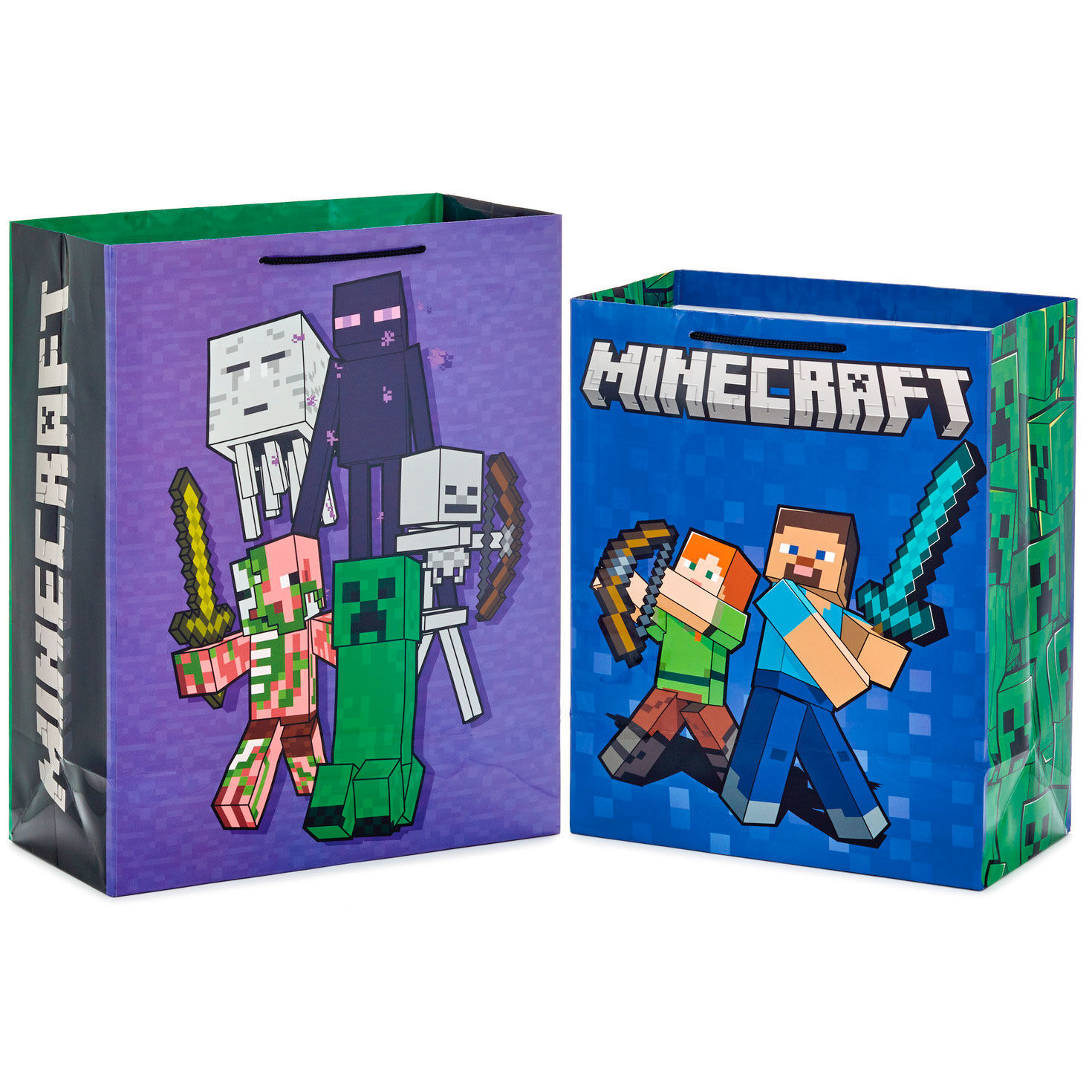 Minecraft Steve, Alex and Mobs 2-Pack Gift Bags, Assorted Sizes, , large image number 7