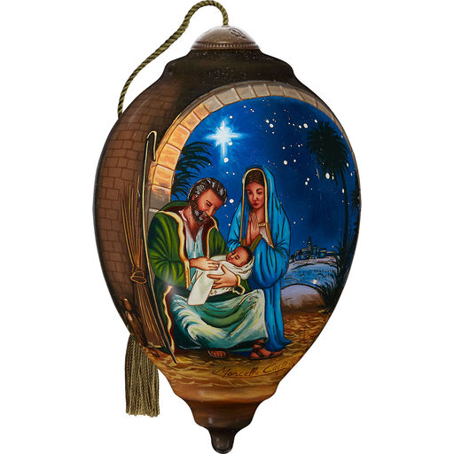 Ne'Qwa Art Behold Emmanuel Glass Christmas Tree Ornament, 5.5", 