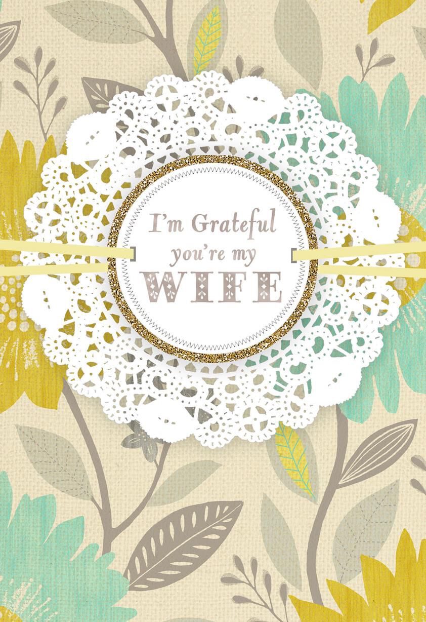 Grateful for You Anniversary Card for Wife