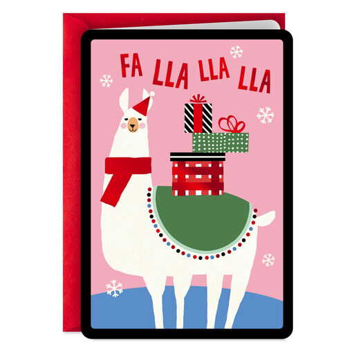 Fa Lla Lla Llama Video Greeting Christmas Card, 