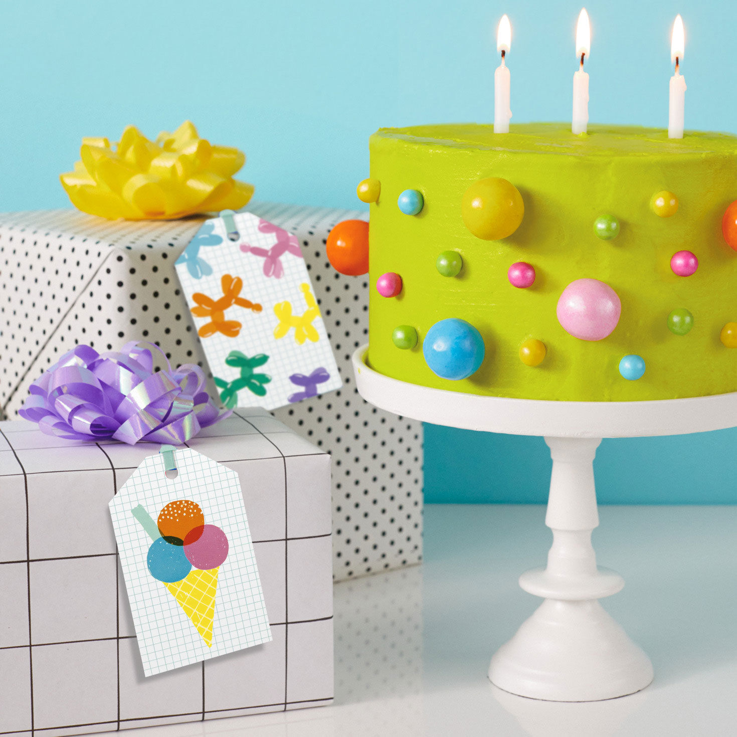 Birthday Candles and More Hanging Gift Tags Set in use image number 2