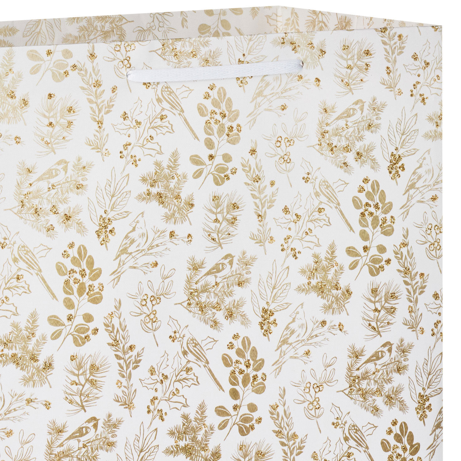 Birds and Botanicals Large Holiday Gift Bag Handle Detail image number 4