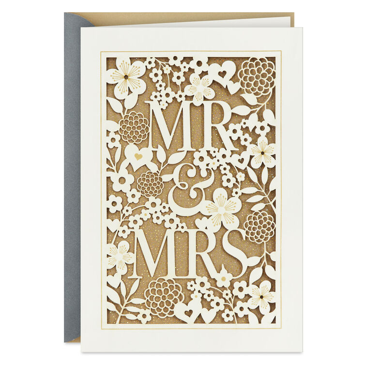 Elegant Lace Mr. and Mrs. Wedding Card