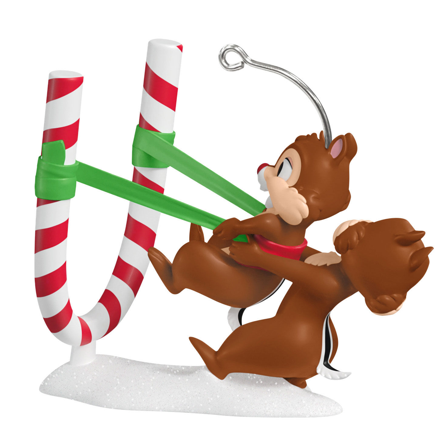 Chip and Dale Candy Cane Catapult Keepsake Ornament Back image number 6