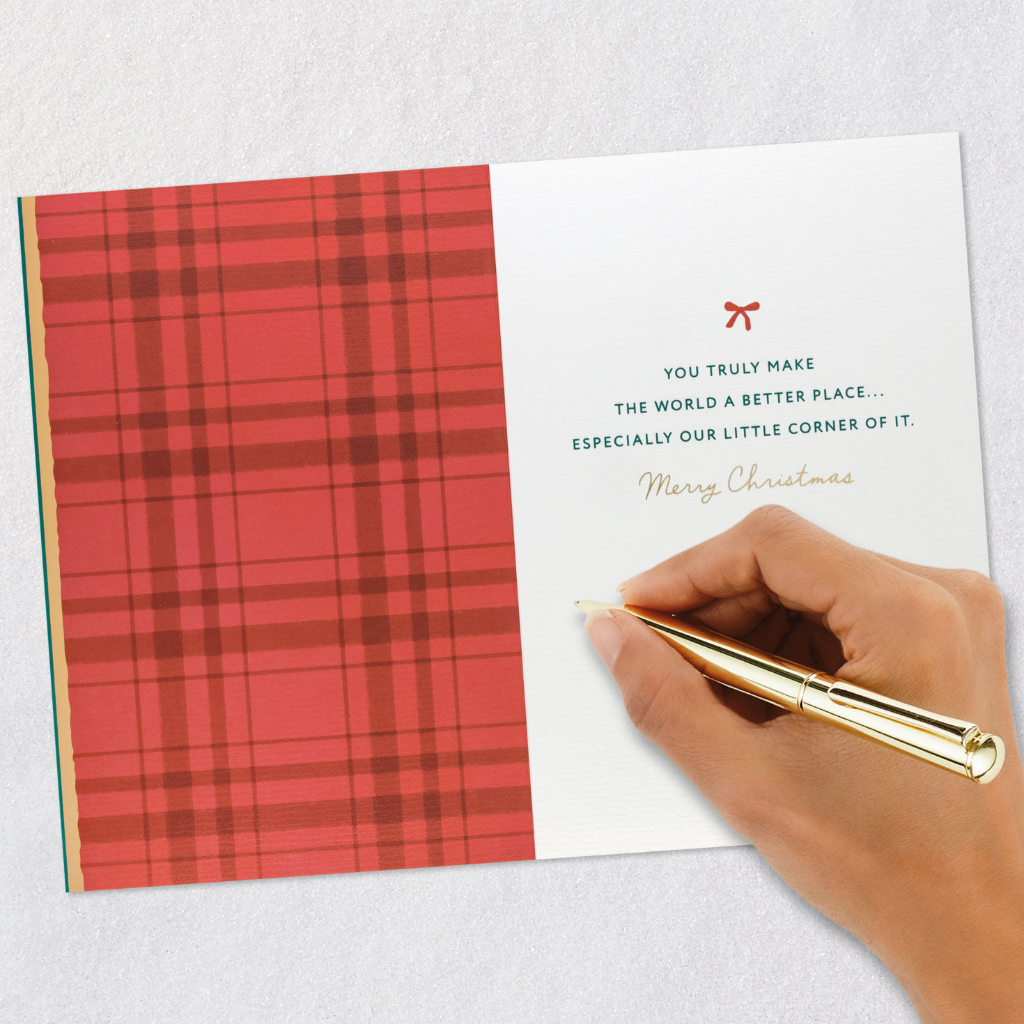 Girl Decorating Tree Christmas Card for Daughter Signing card image number 6