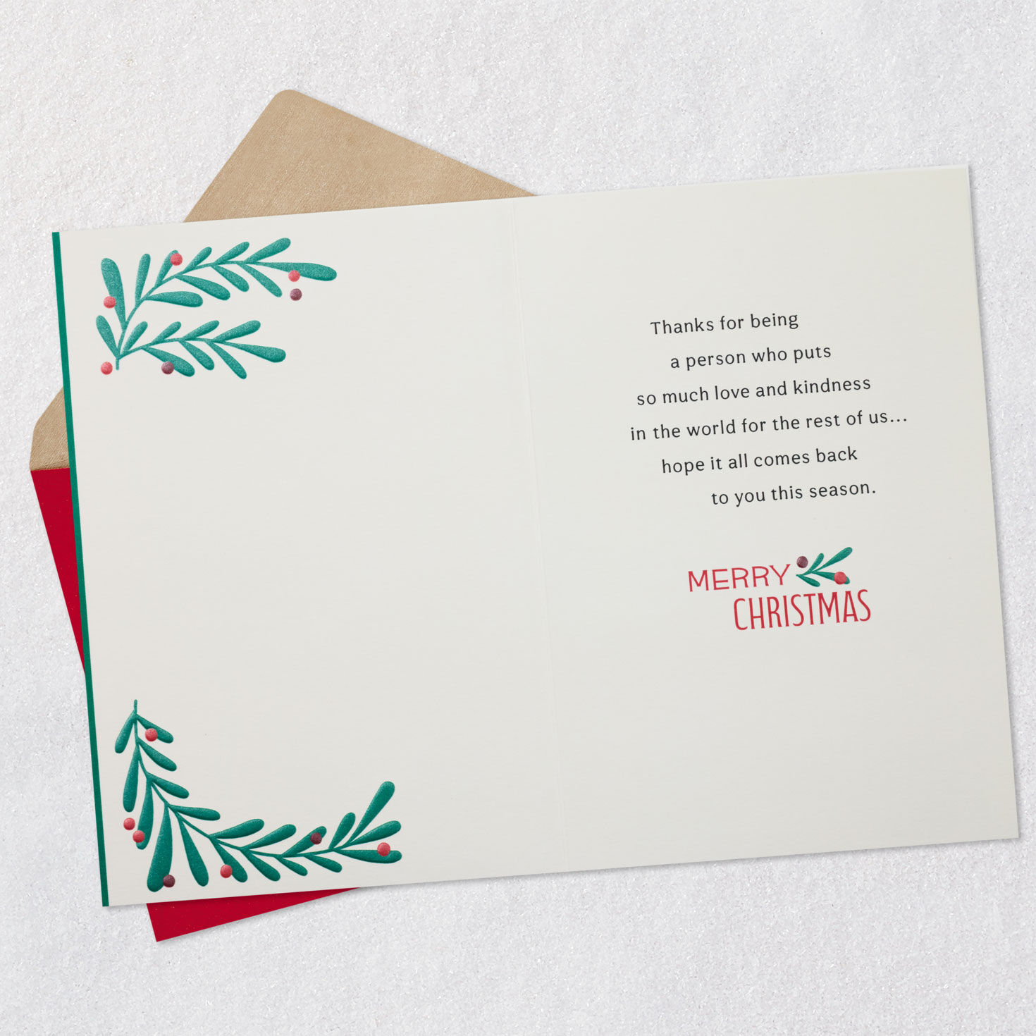 White Dove Peace on Earth Christmas Card Open card with envelope image number 3