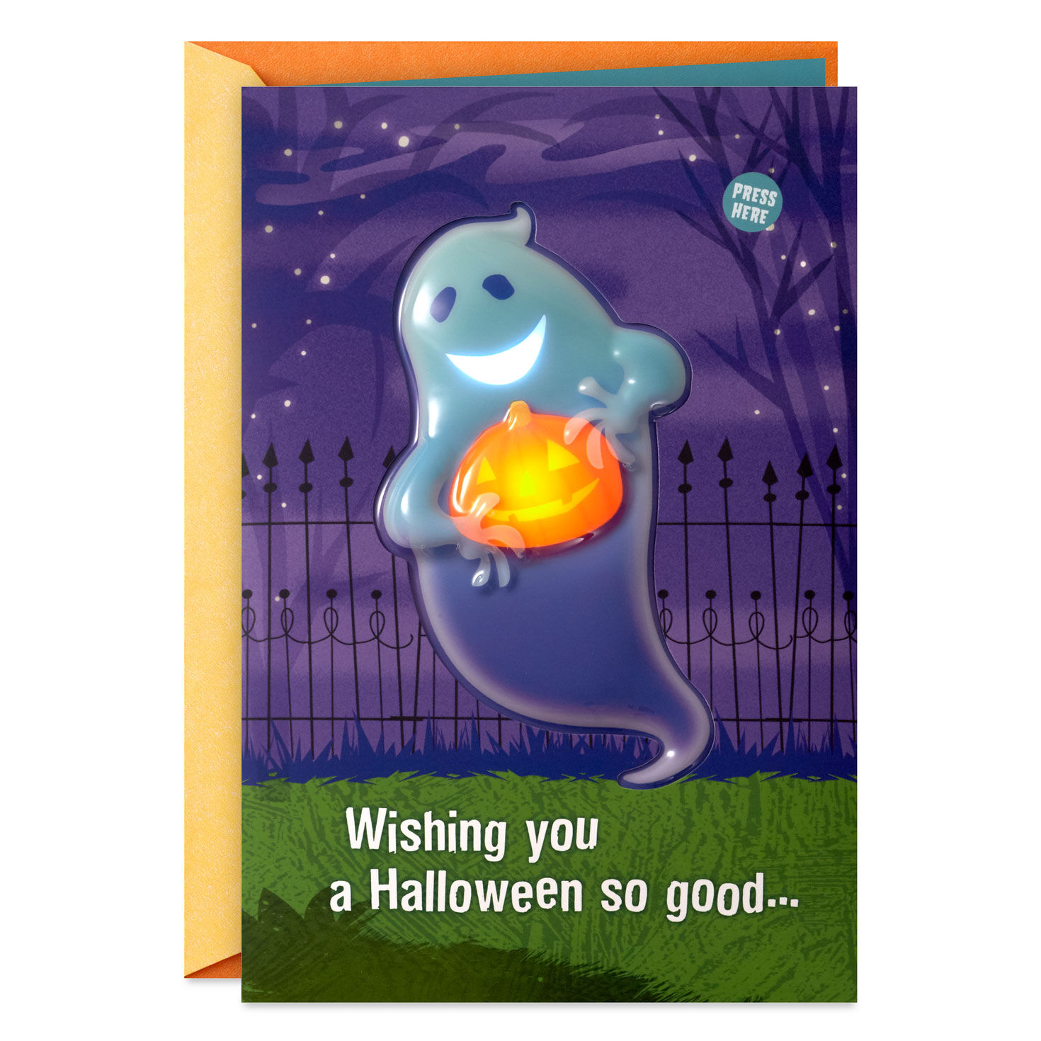 Jokester Ghost Funny Halloween Card With Sound and Light