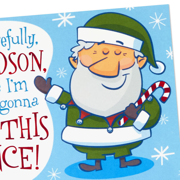 Green Elf I Love You Christmas Card for Grandson Card Front Detail image number 5