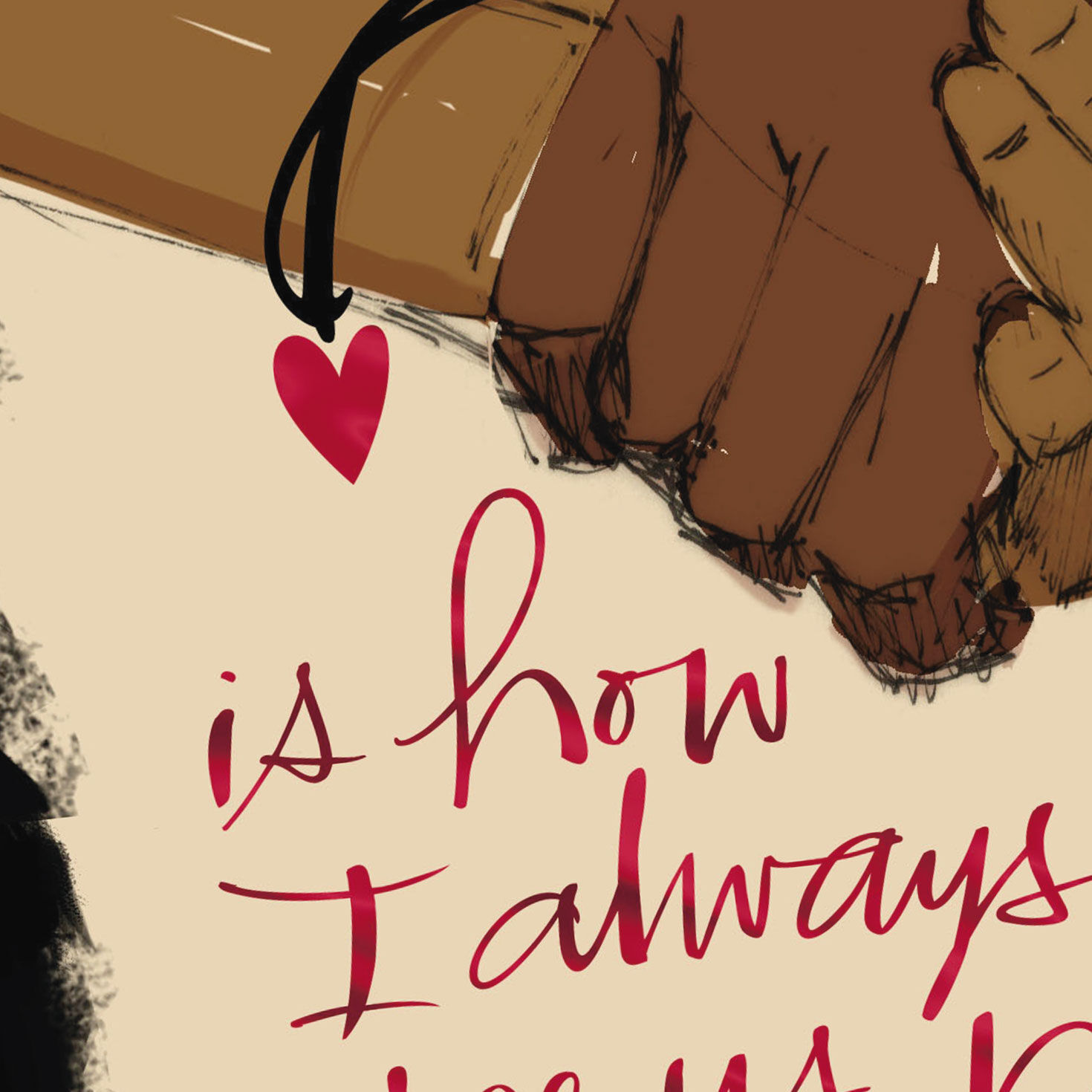 Couple Holding Hands Always Together Romantic Love Card Card Front Detail image number 4