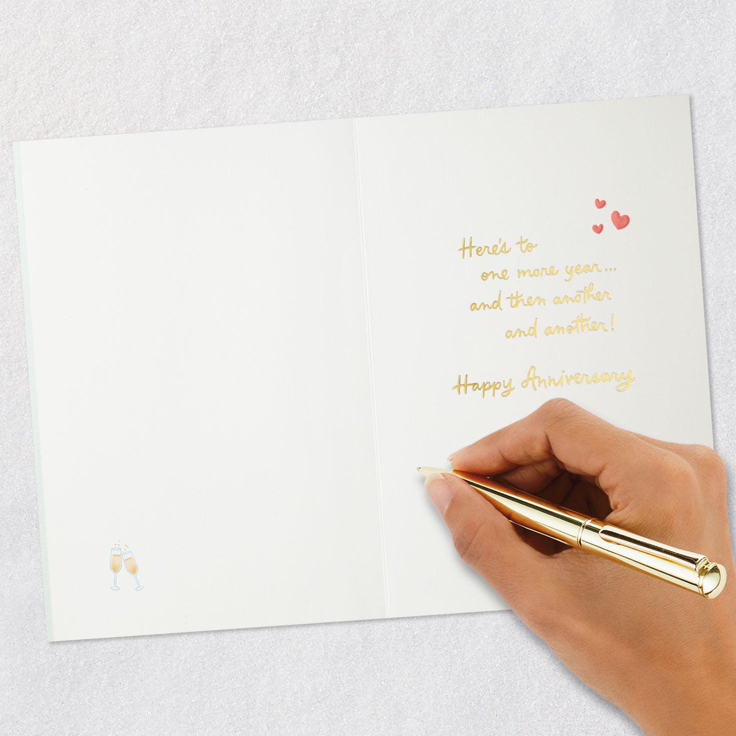 Whimsical Icons Anniversary Card for Couple Signing card image number 6