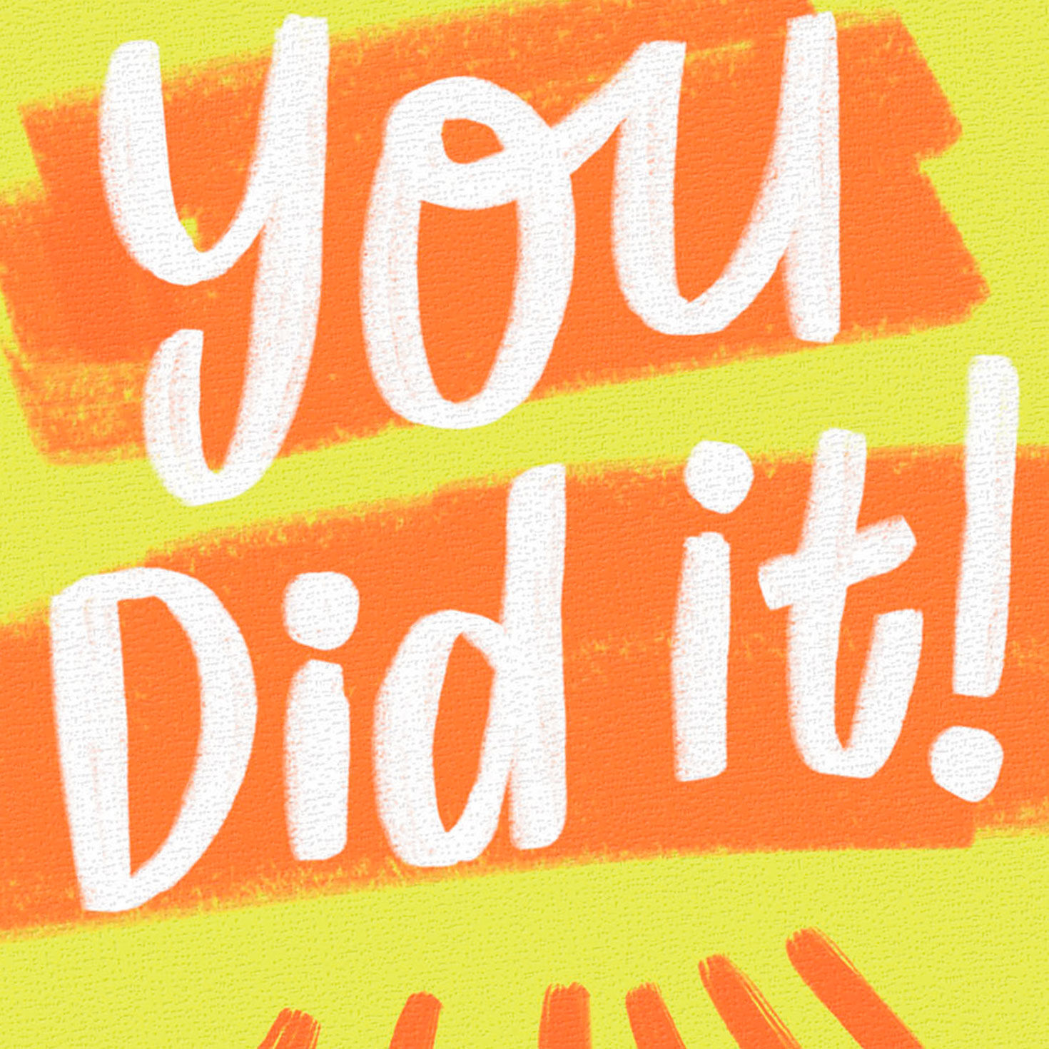 You Did It Orange and Yellow Congratulations Card Card Front Detail image number 4