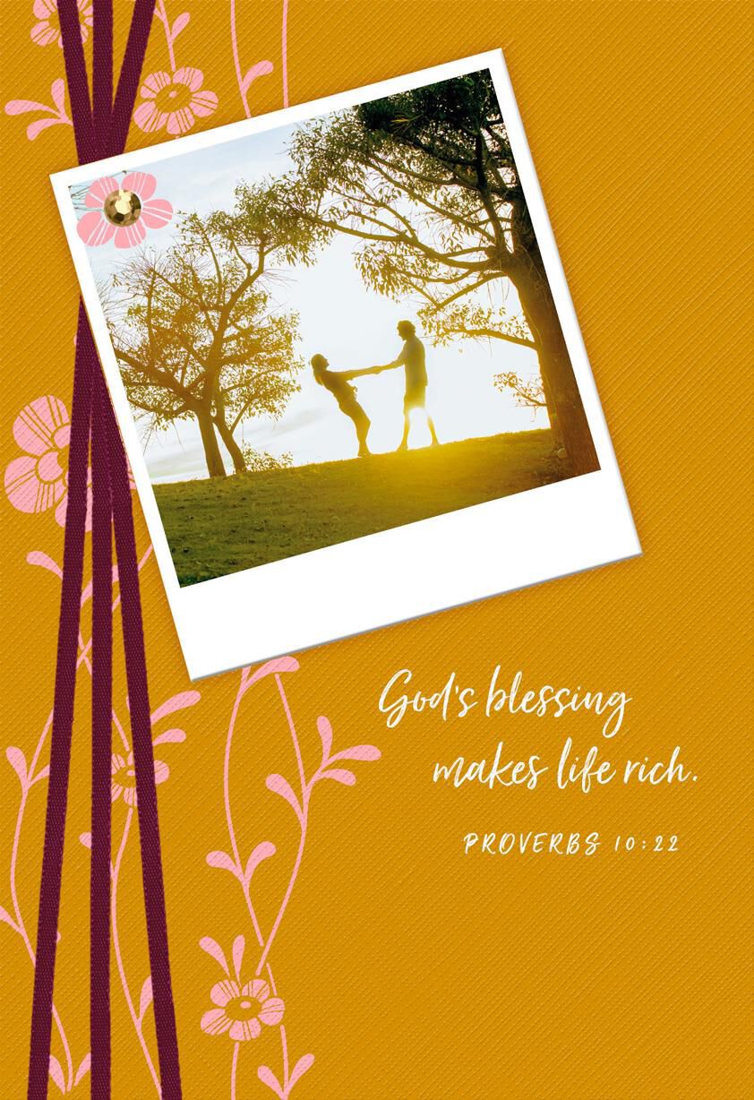 God's Blessing Religious Engagement Wedding Card