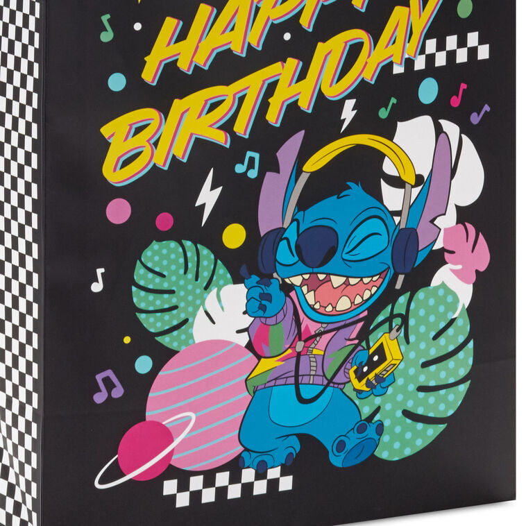 13" Disney Stitch Music Fun Large Gift Bag With Tissue Paper, , large image number 5