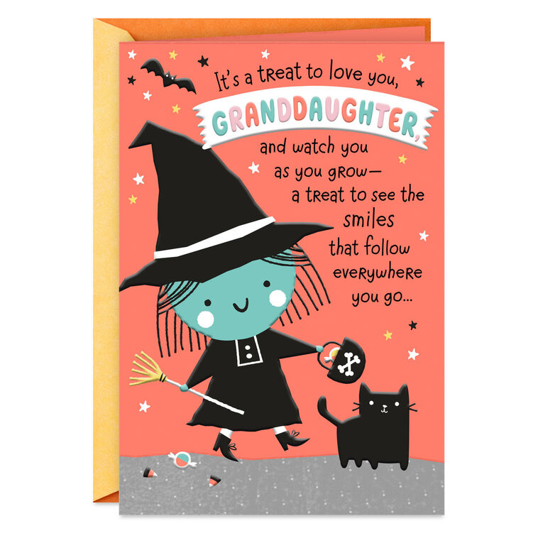Treat to Love You Halloween Card for Granddaughter
