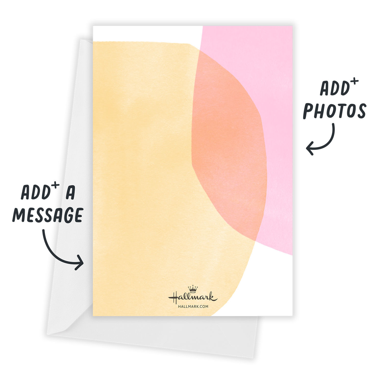 Pastel Colors Personalized Party Invitation Card back with Envelope indicating personalization image number 3