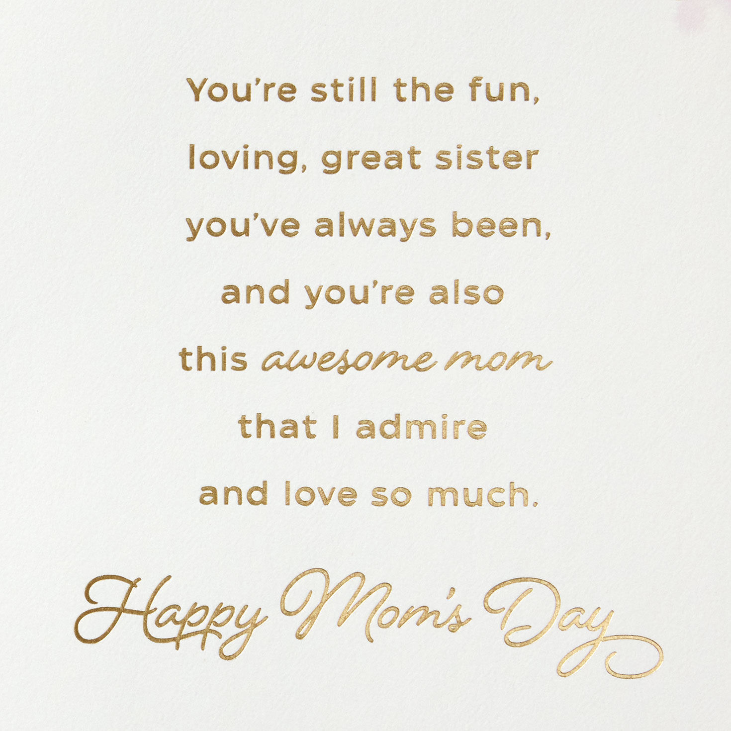 Hummingbird and Flowers Sister Mother's Day Card Sentiment image number 2