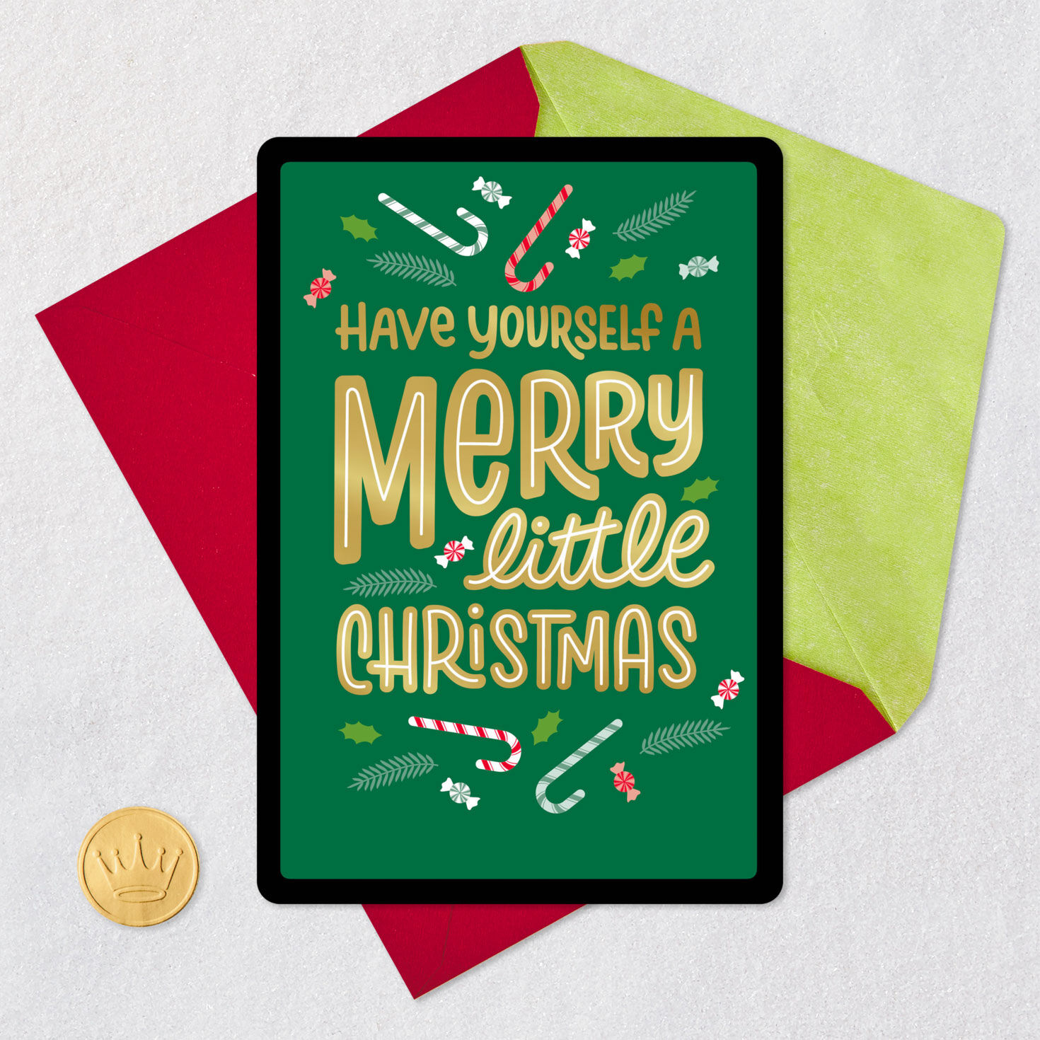 Holiday Candy and Icons Venmo Christmas Card Card Front with Envelope and Gold Seal image number 7