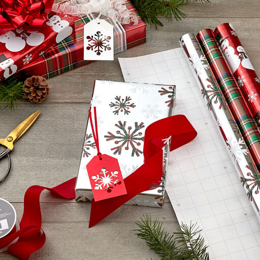 Snow Merry 3-Pack Foil Christmas Wrapping Paper Assortment, 60 sq. ft., 
