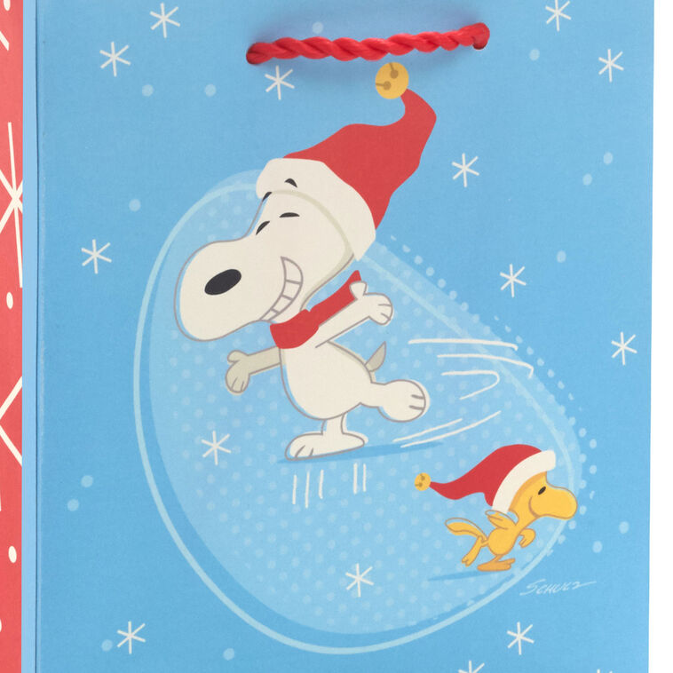 6.5 6-5-peanuts-snoopy-and-woodstock-ice-skating-small-christmas-gift-bag-gift-bags-hallmark
