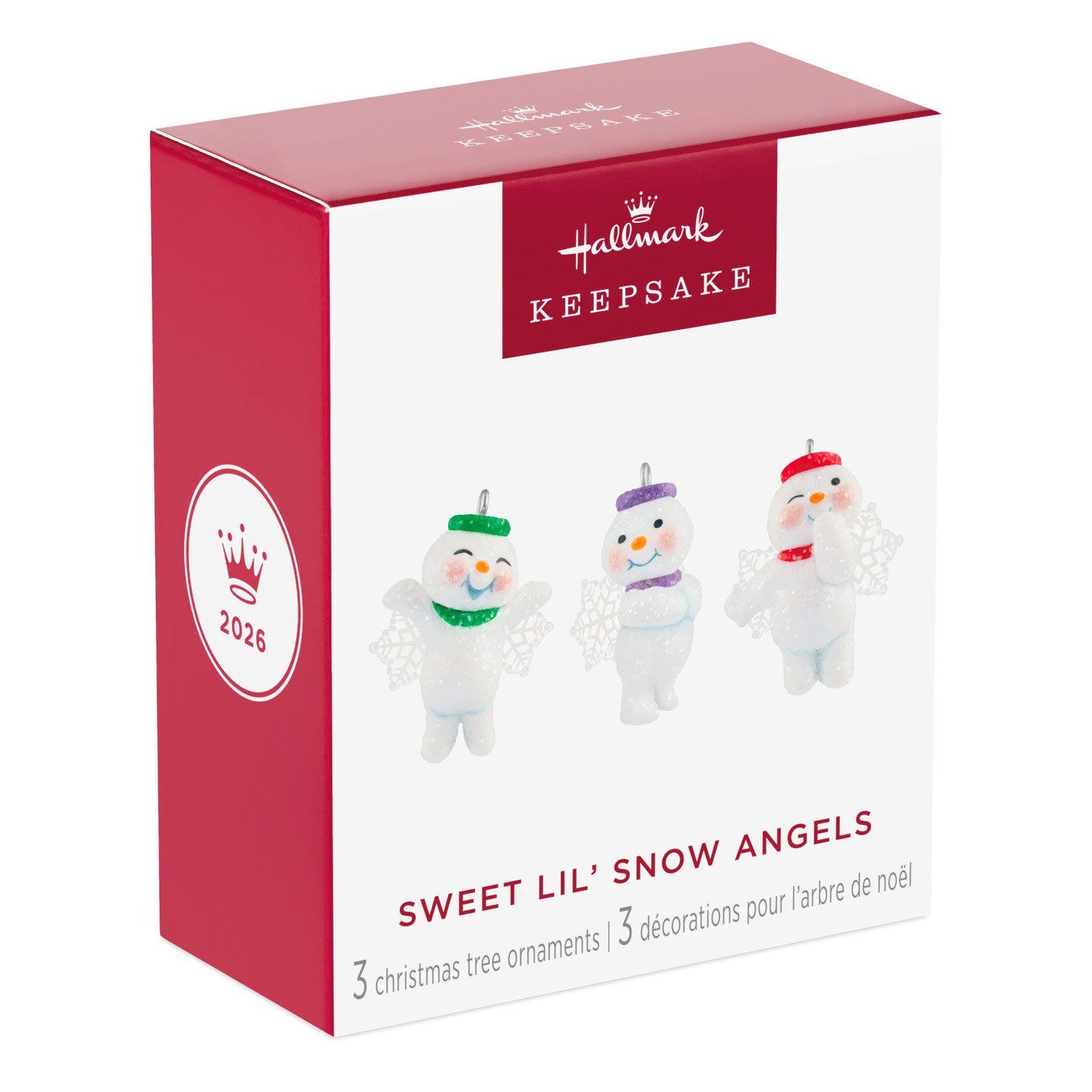 Set of 3 Angel Snowmen Keepsake Ornaments Package Front image number 7