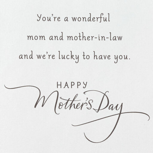 Wonderful Mom and Mother-in-Law Mother's Day Card From Us, 