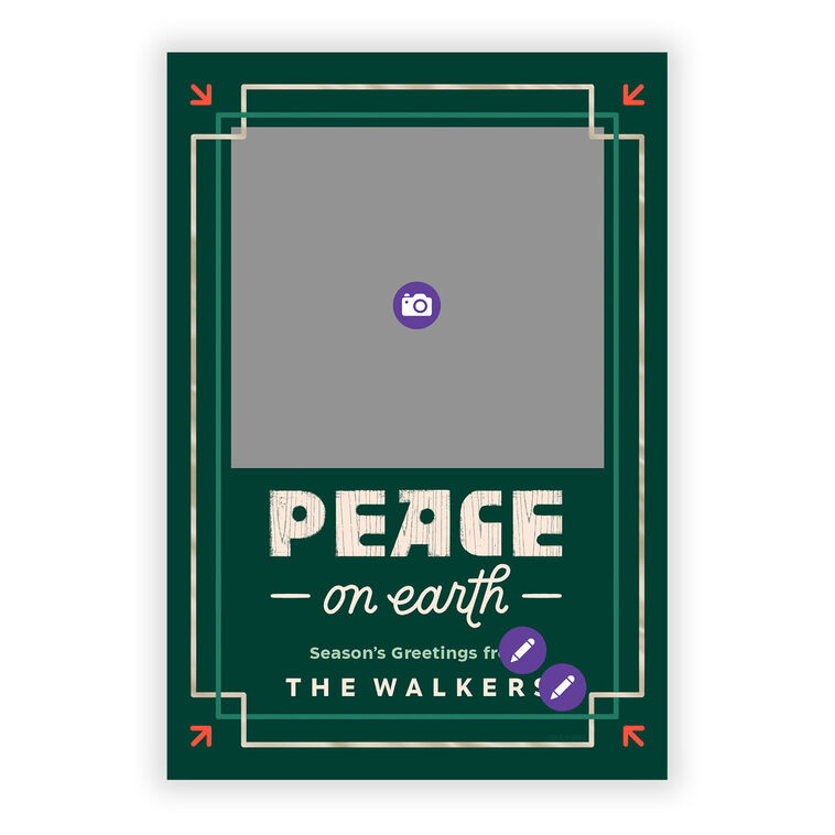 Peace on Earth Flat Christmas Photo Card, , large image number 5