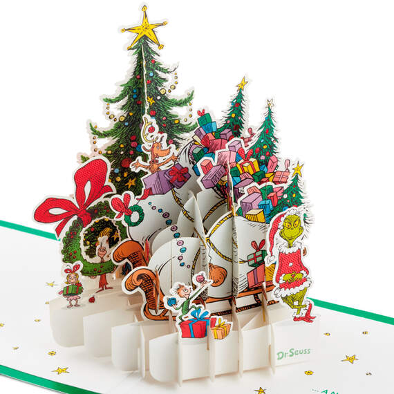Dr. Seuss™ How the Grinch Stole Christmas!™ Wreath 3D Pop-Up Christmas Card, , large image number 1