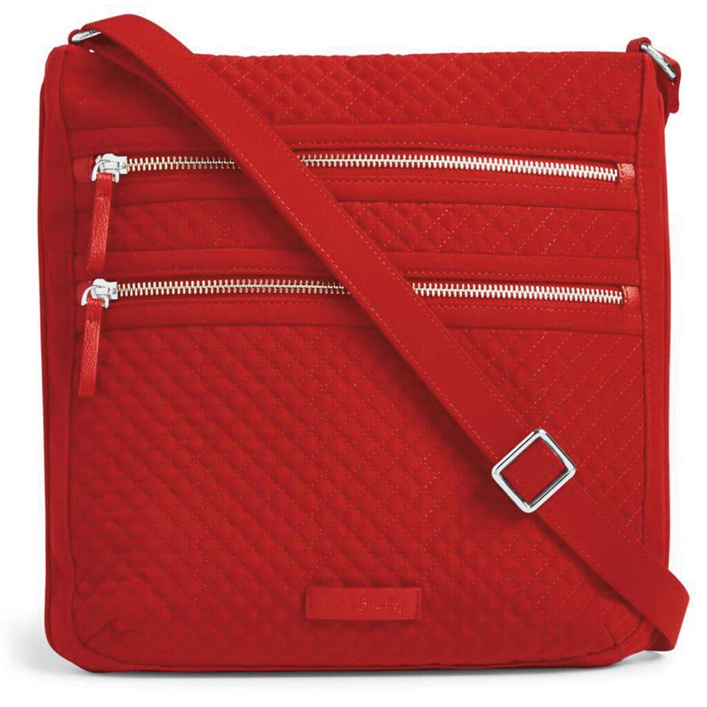 Vera Bradley Iconic Triple Zip Hipster Bag In Cardinal Red Vera Bradley Iconic Triple Zip Hipster Bag In Cardinal Red