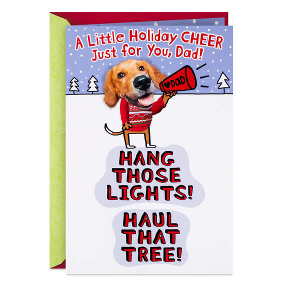 Holiday Cheer Funny Pop-Up Christmas Card for Dad