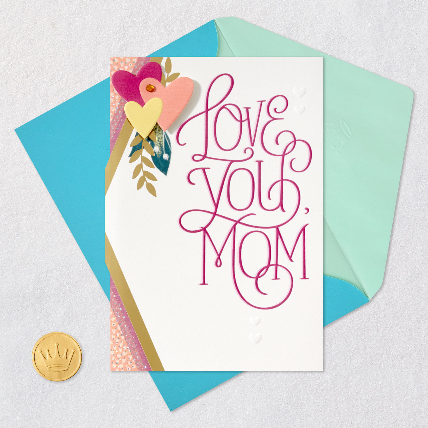 Hearts and Leaves Love You Mom Mother's Day Card  image number 6