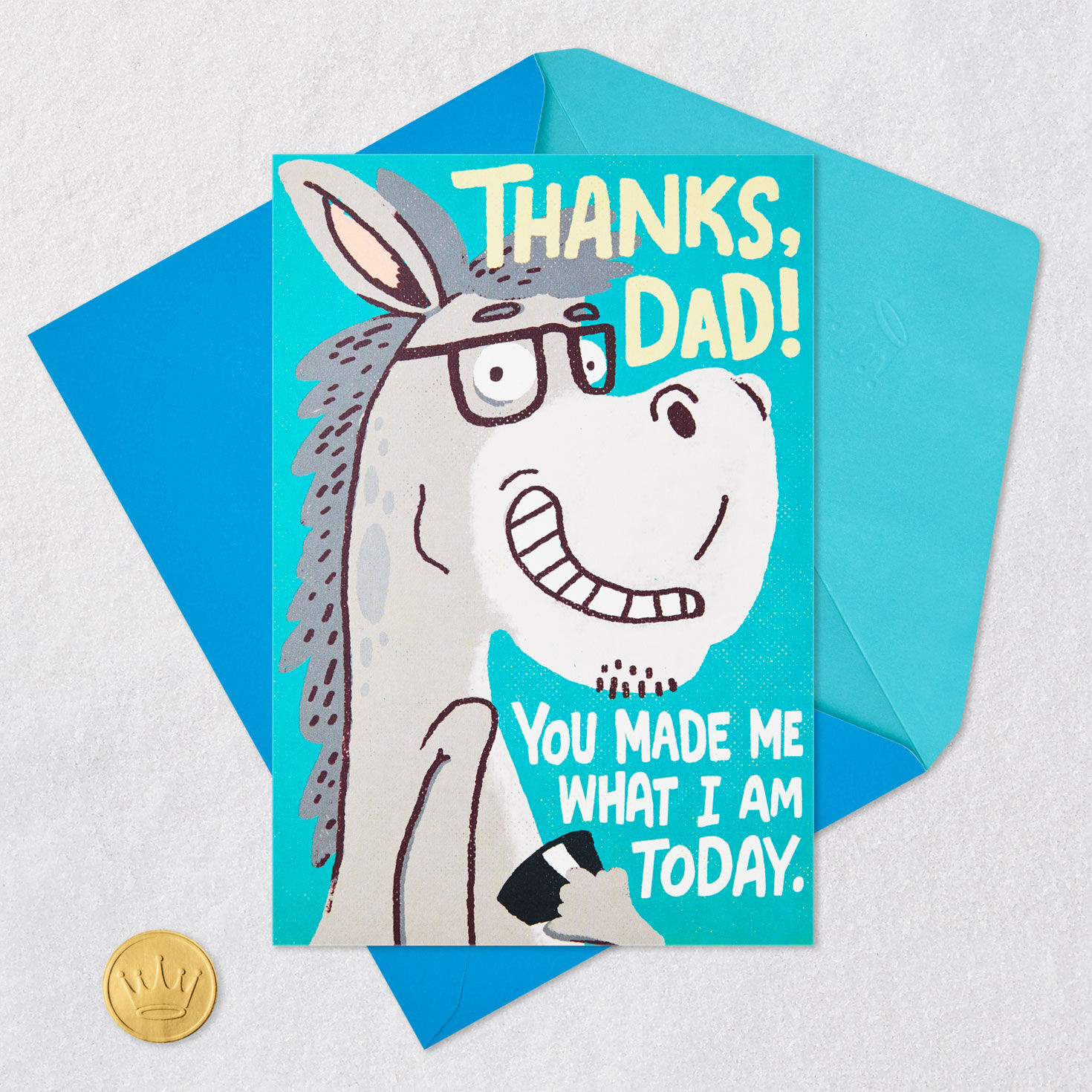 Giant Smart-Ass Funny Pop-Up Father's Day Card for Dad Card Front with Envelope and Gold Seal image number 5