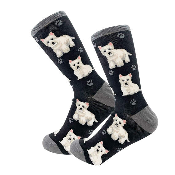 E&S Pets West Highland White Terrier Novelty Crew Socks, , large image number 1