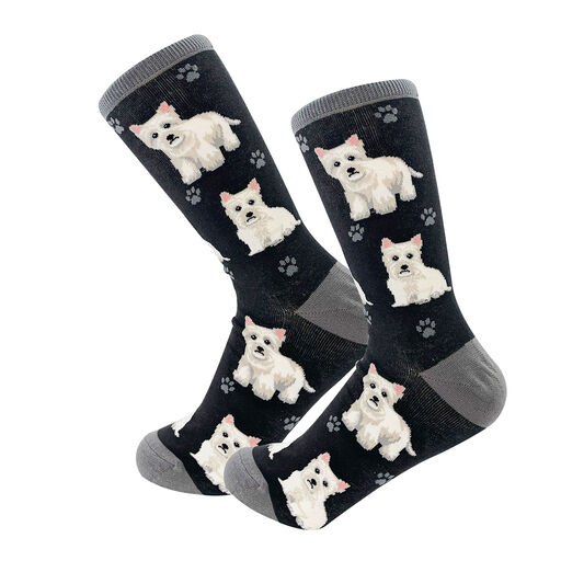E&S Pets West Highland White Terrier Novelty Crew Socks, 